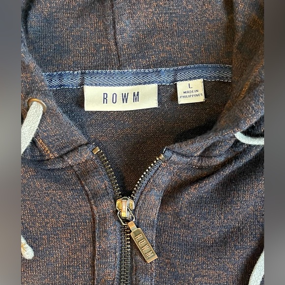 ROWM 1/4 Zip Hoodie Sweatshirt - Picture 2 of 4